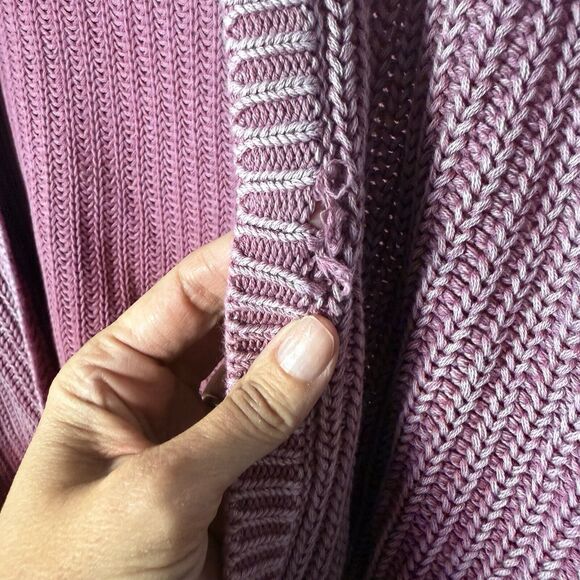 Y2K Victoria’s Secret PINK Chunky Distressed Open Pink Sun Washed Cardigan M - Picture 8 of 8